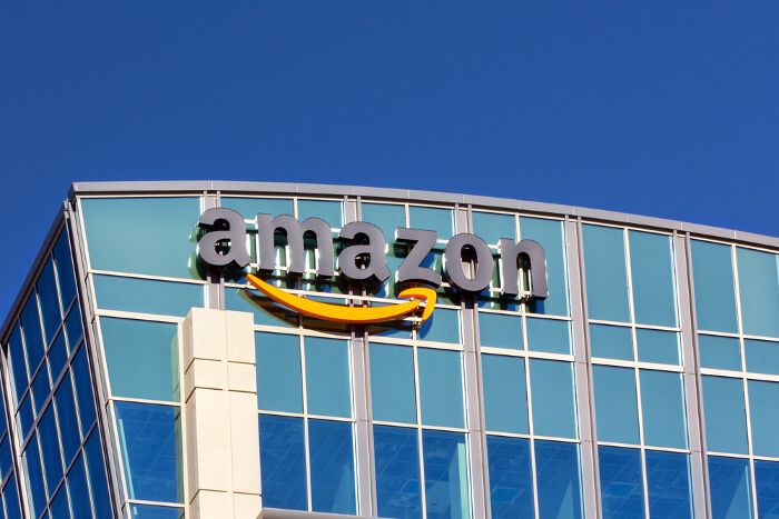 Amazon-Hauptquartier in Seattle: Unternehmenslogo an Häuserfront