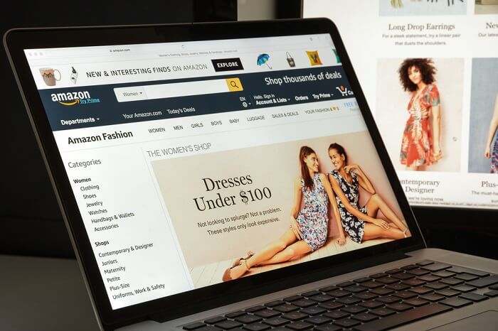 Amazon-Webseite Kleidung