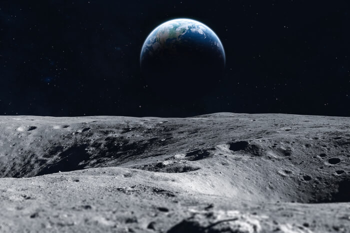 Blick vom Mond auf die Erde 