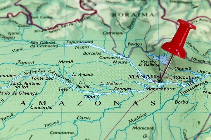 Amazonas auf Landkarte