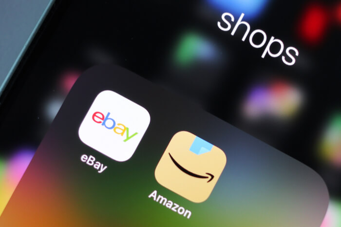 Ebay und Amazon App Icon auf Smartphone