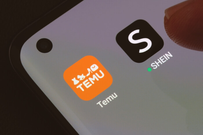 Apps von Temu und Shein auf einem Handy