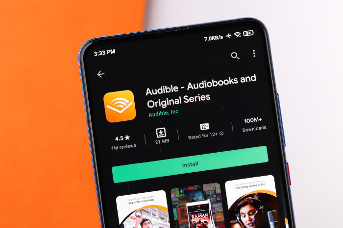 Amazons Hörbuchdienst Audible auf einem Smartphone