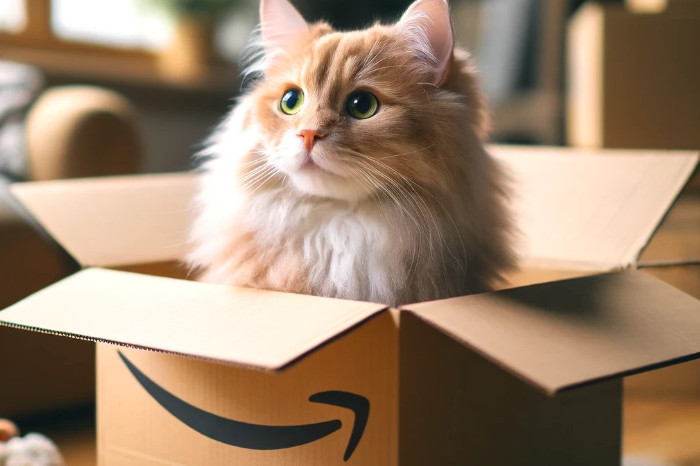 Katze in Amazon-Karton