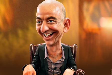 Amazon-Gründer: Jeff Bezos als Karikatur